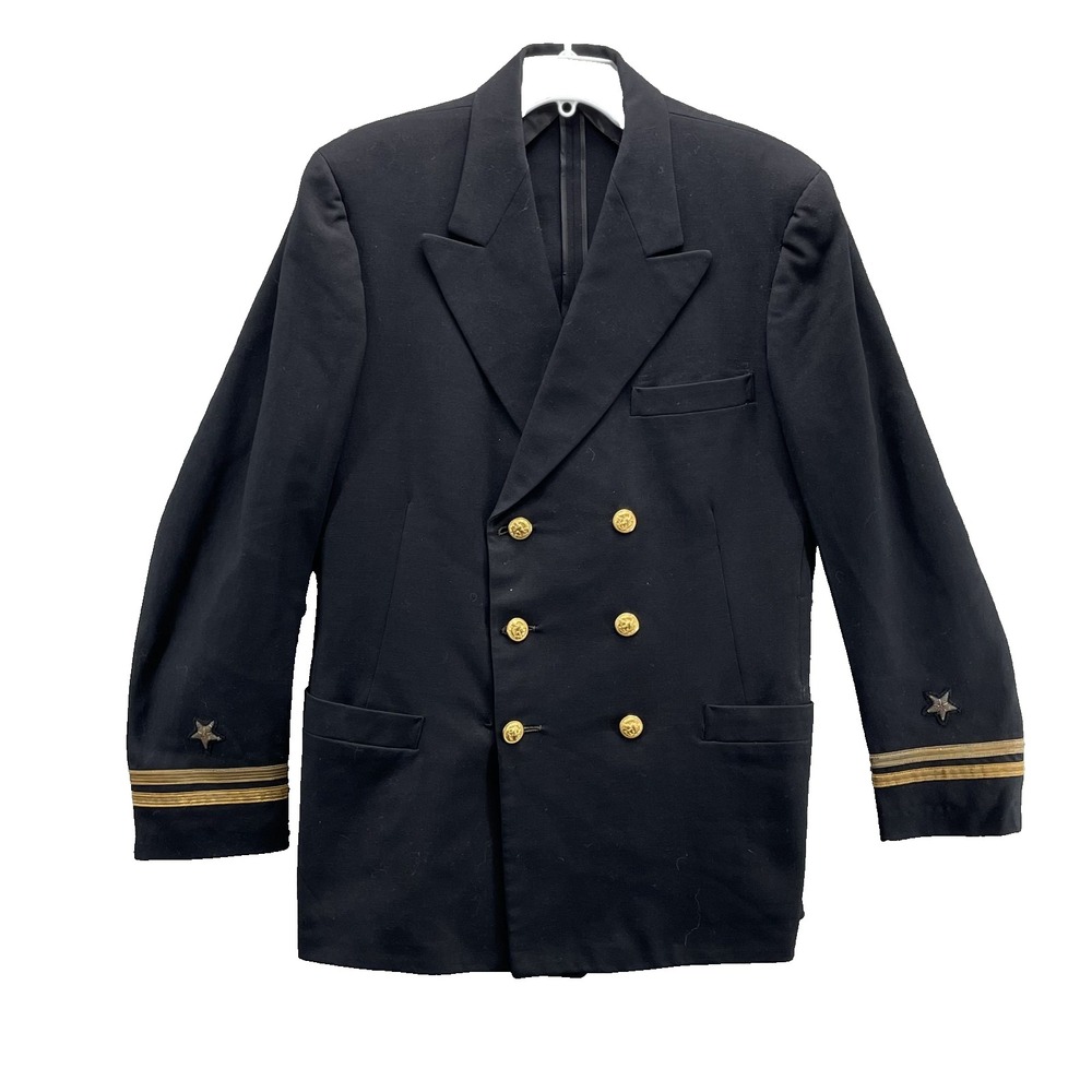 US Navy Wool Uniform Jacket Men 38Tall Officer Service Commander Formal Nautical